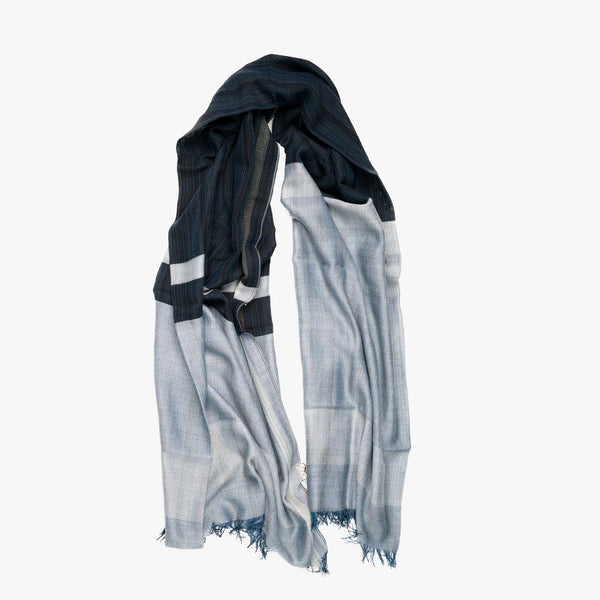 THREE-TONE wool scarf / merino wool stole / PARPLE.LAVENDER