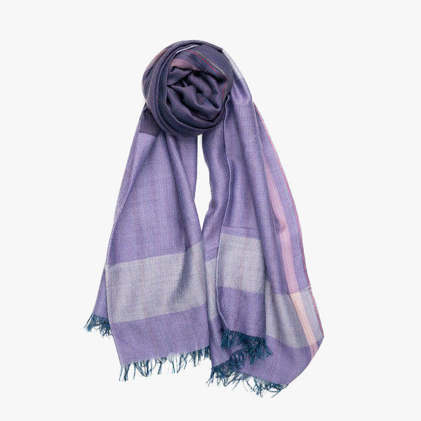 THREE-TONE WOOL PATTERN / 毛 70% 綿 30% / PARPLE.LAVENDER