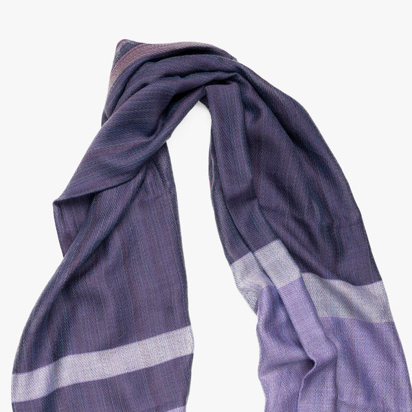 THREE-TONE wool scarf / merino wool stole / PARPLE.LAVENDER